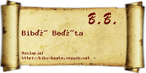 Bibó Beáta névjegykártya