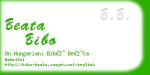 beata bibo business card